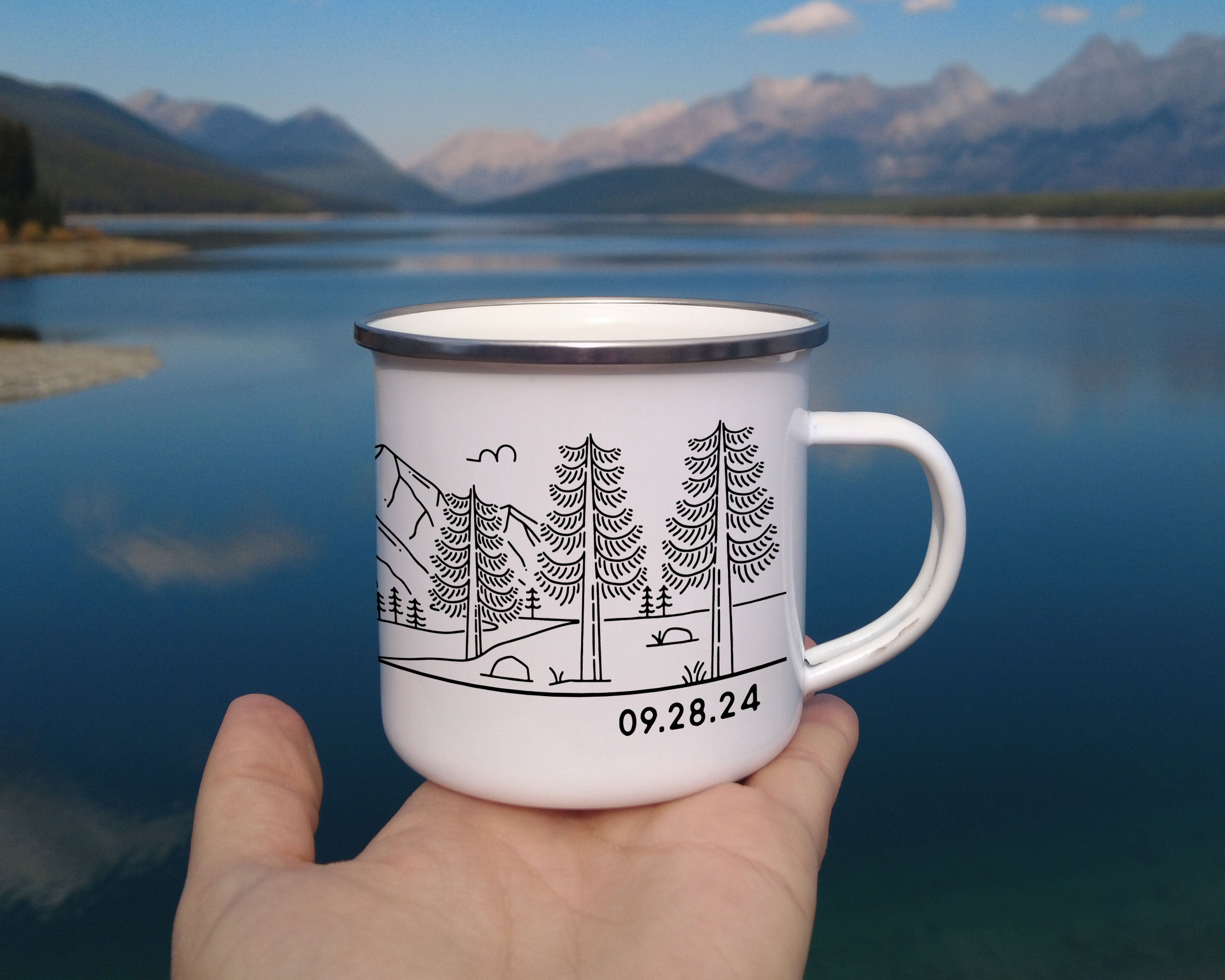 Mountain Bride & Groom Enamel Mug - Couple 8