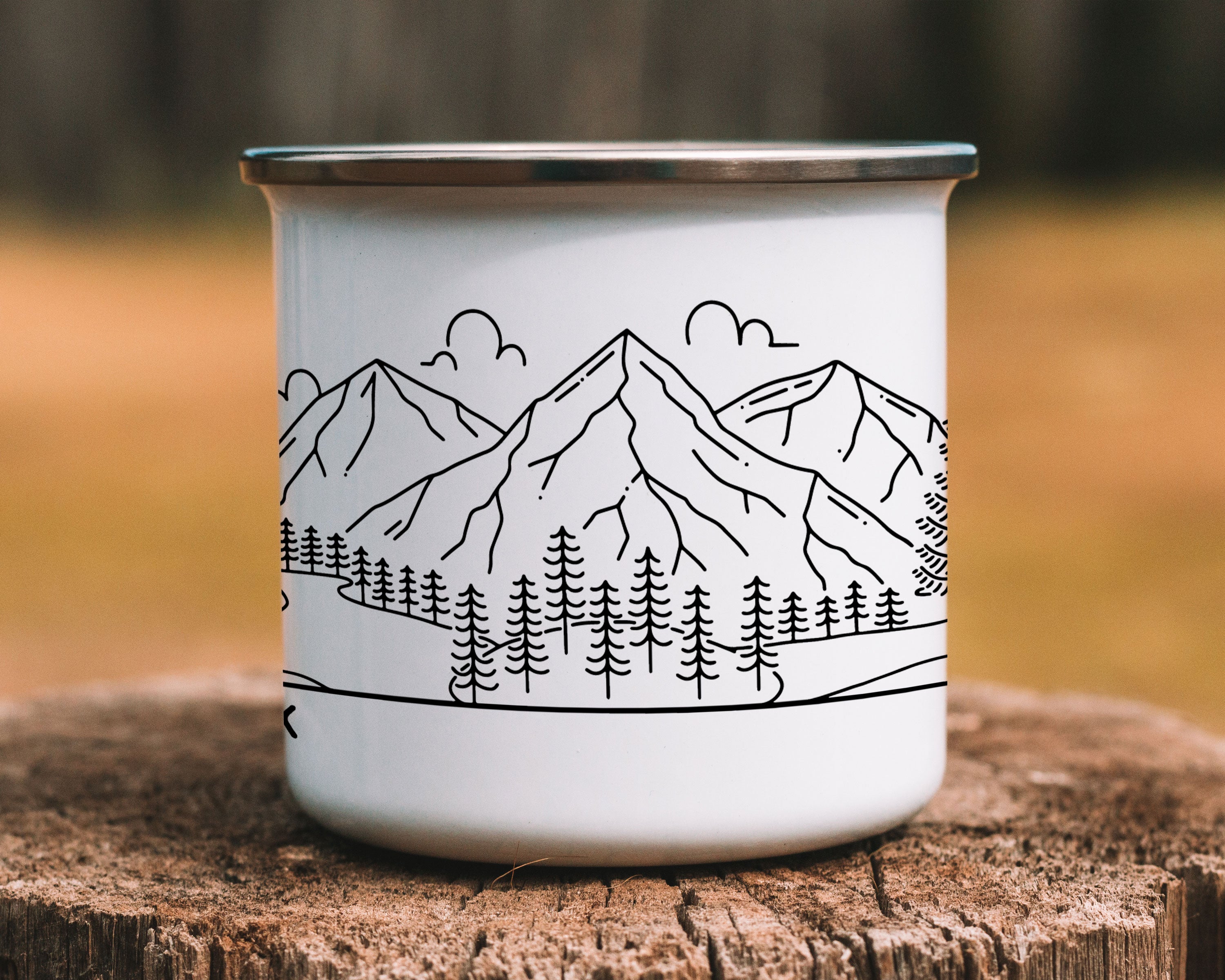 Mountain Bride & Groom Enamel Mug - Couple 7