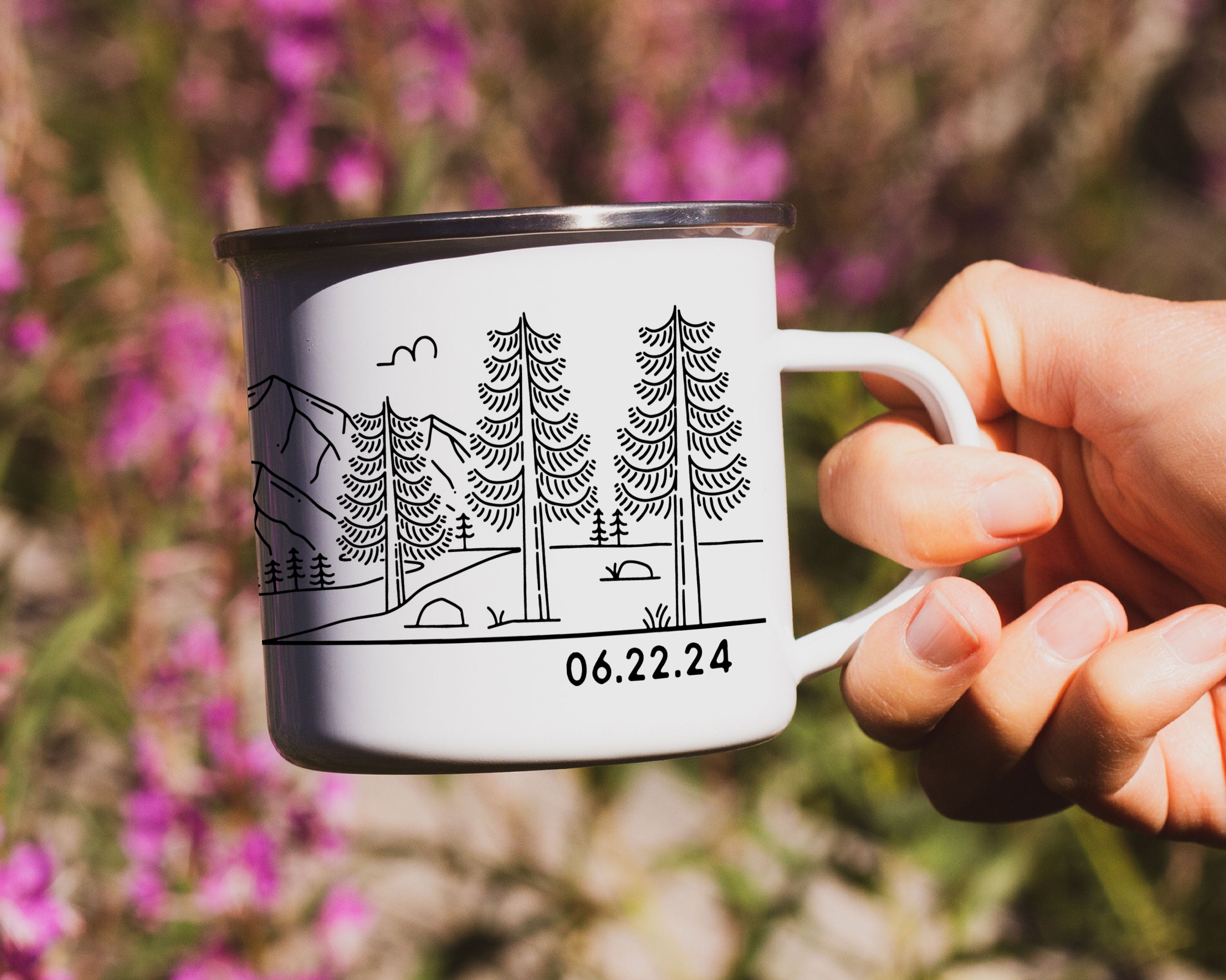 Mountain Bride & Groom Enamel Mug - Couple 7