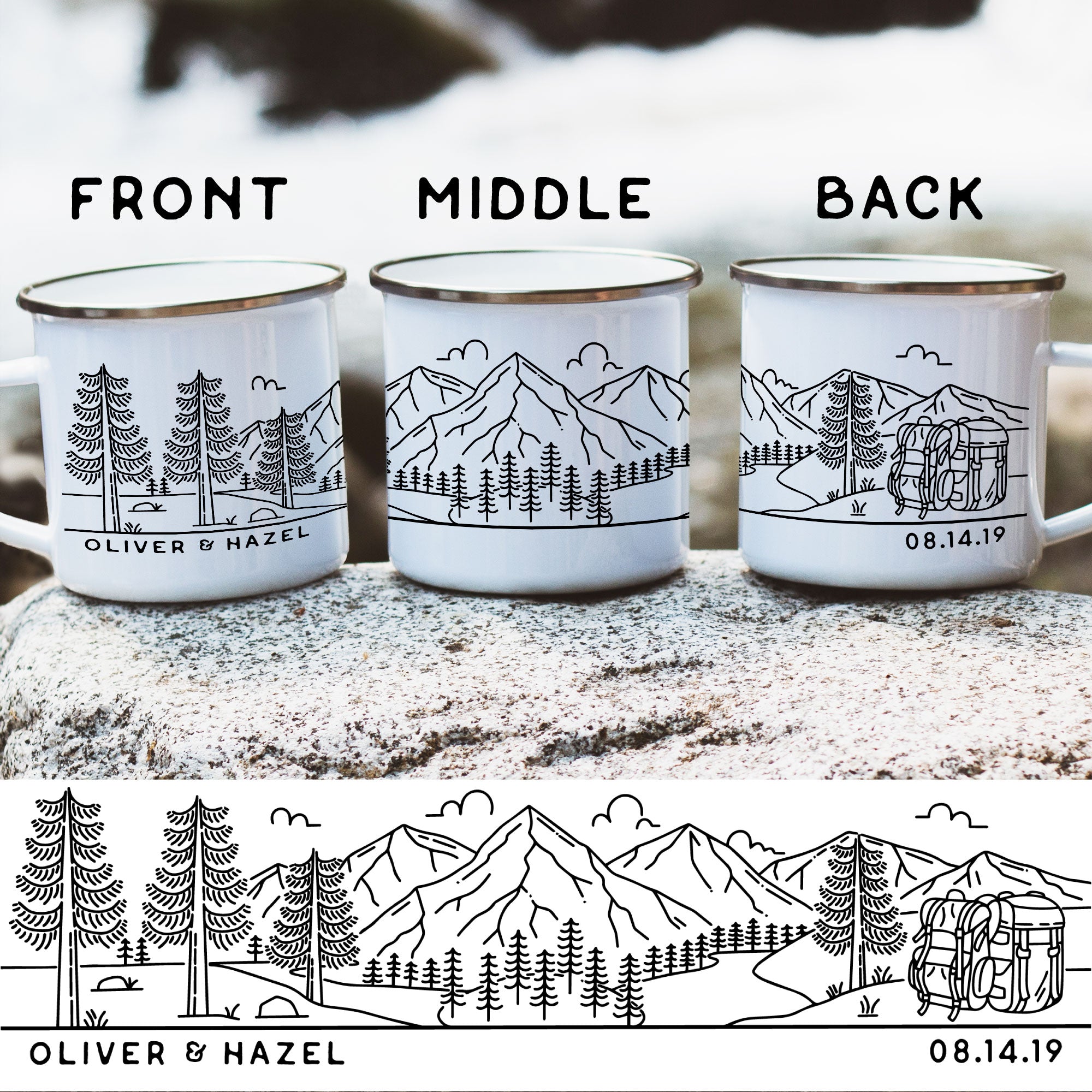 Two Backpacks Personalized Camp Mug (4630924132405)