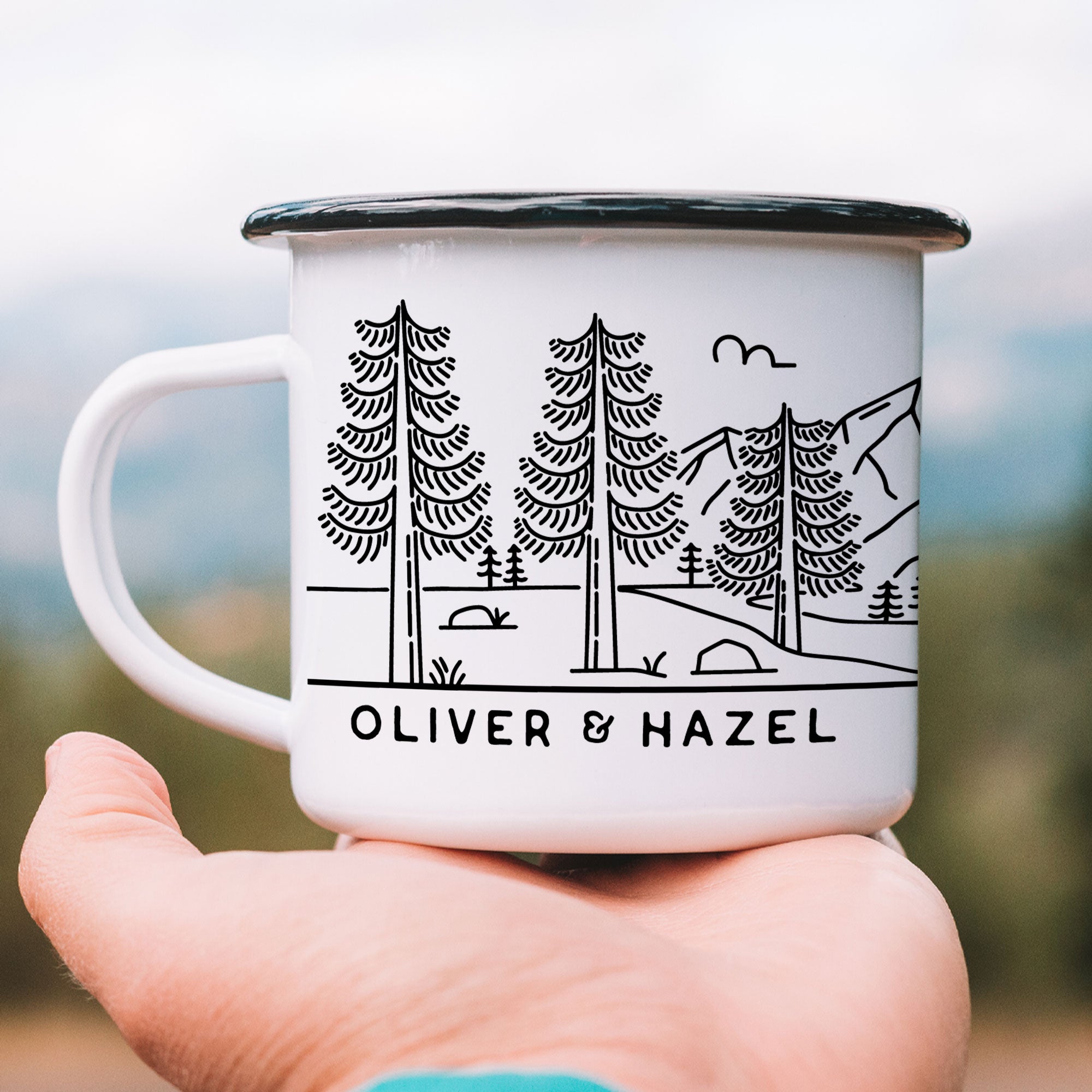 Two Backpacks Personalized Camp Mug (4630924132405)