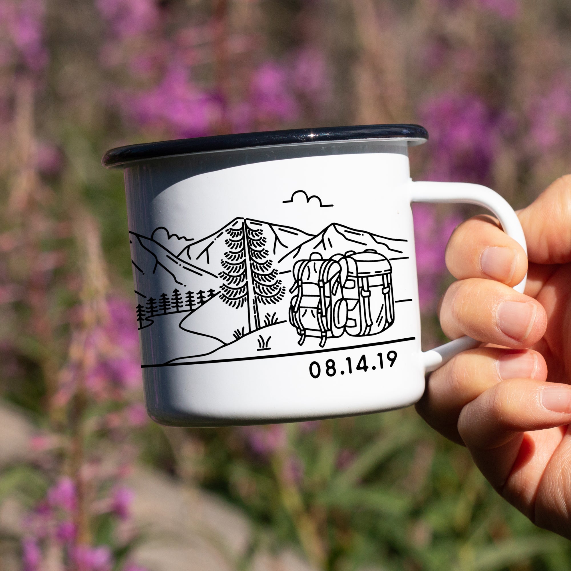 Two Backpacks Personalized Camp Mug (4630924132405)